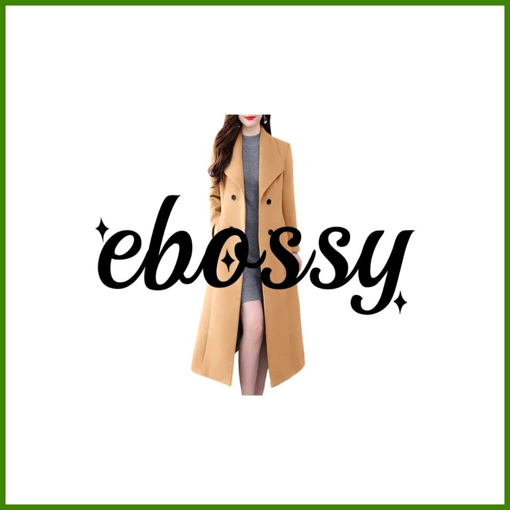 Shawl Collar Double Breasted Below Knee Slim Wool Trench Long Coat - Picture 5 of 5